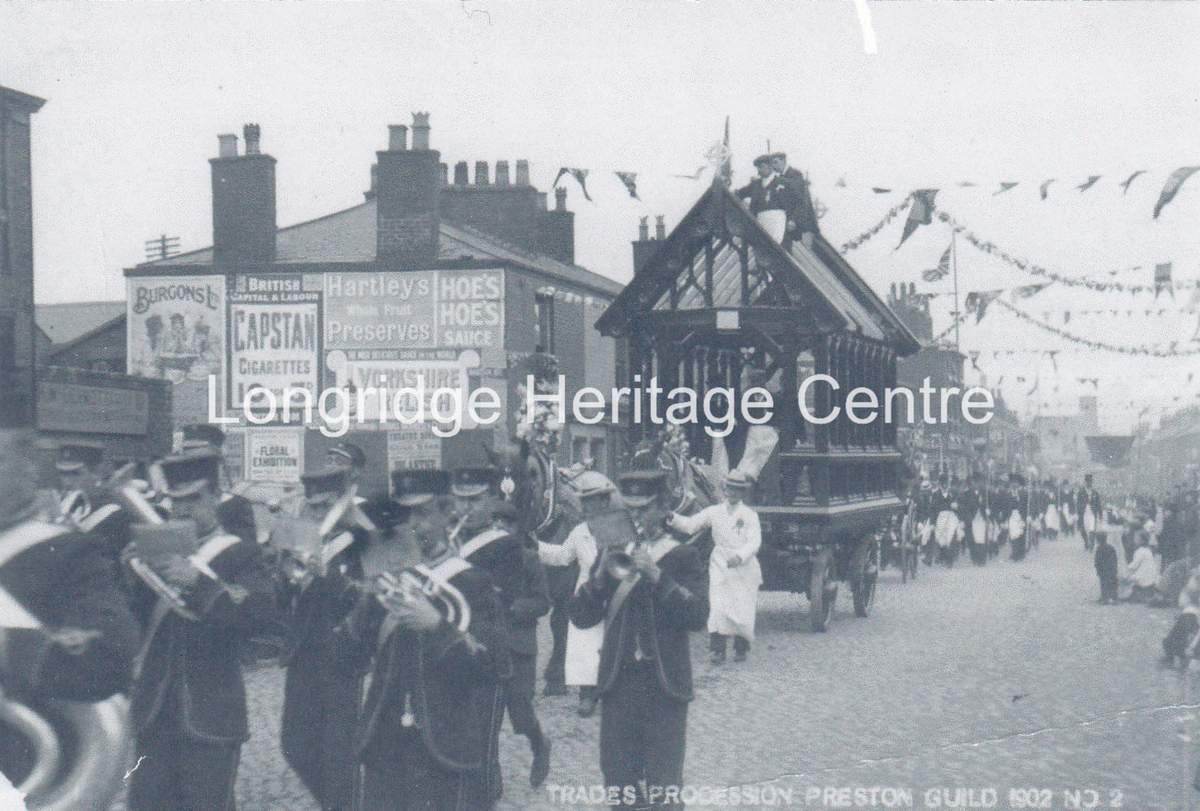 318B - Longridge Band - Preston Guild Trades Procession in Ribbleton Lane - 1902